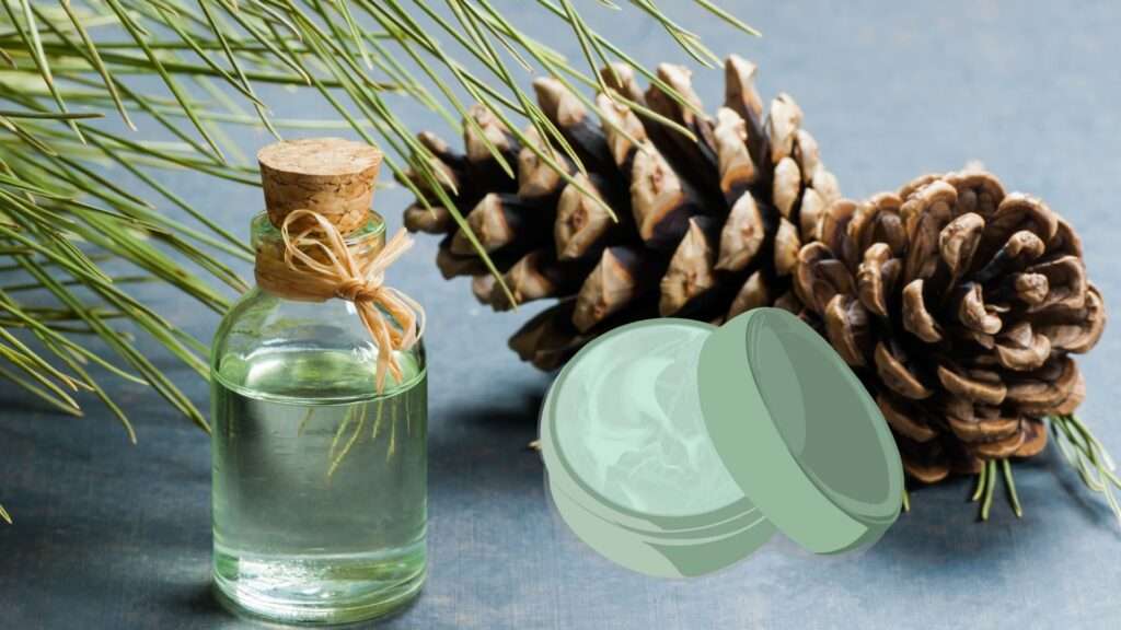 Pot de crème fait maison avec huile essentielle de térébenthine