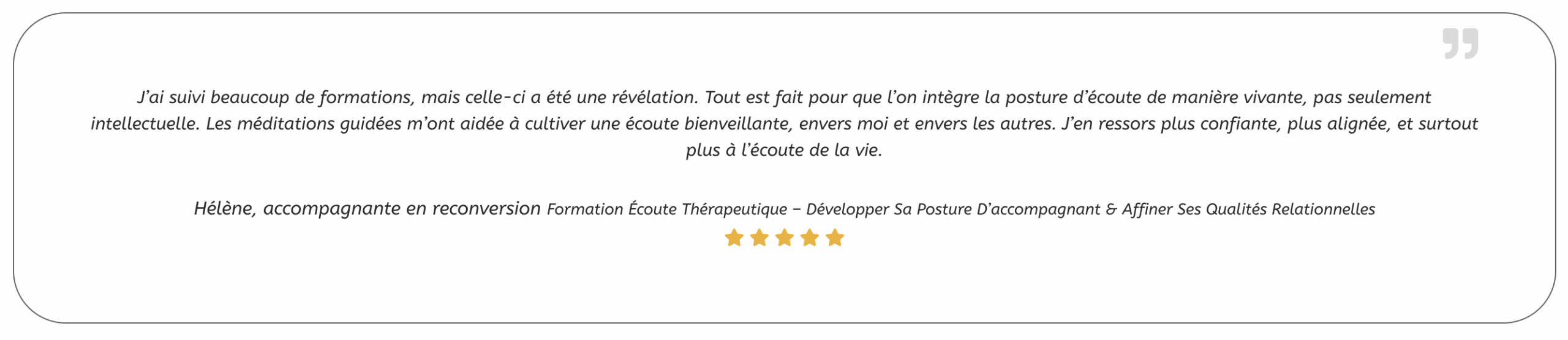 accompagnante en reconversion Formation Écoute Thérapeutique