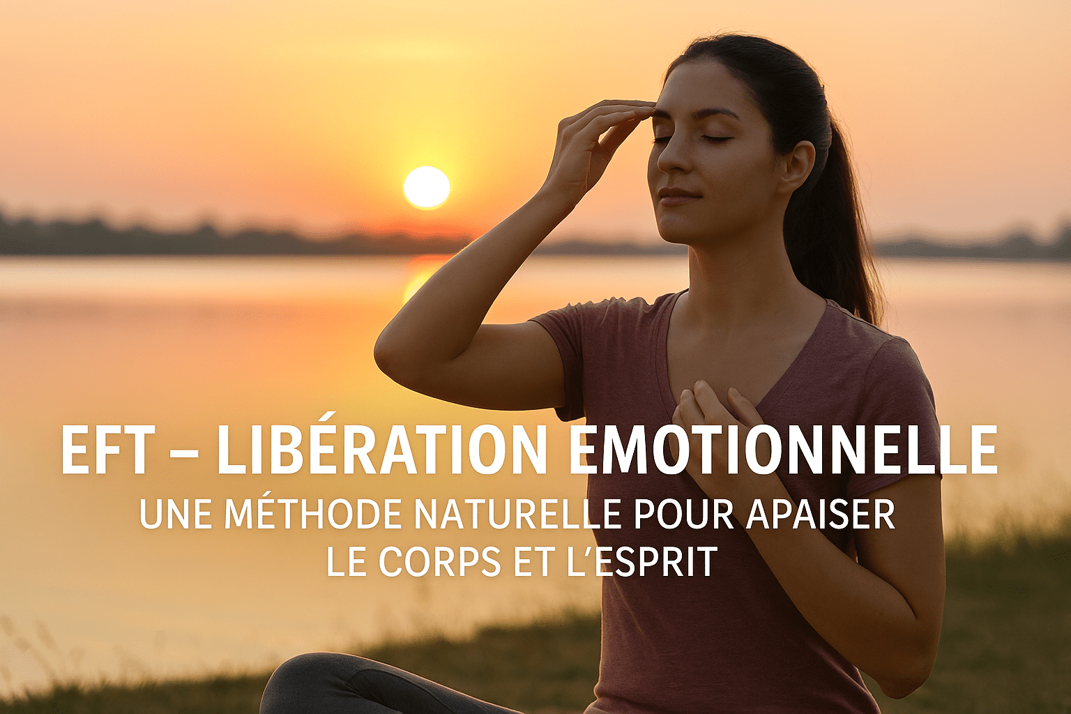 Personne pratiquant l’EFT en tapotant des points méridiens pour réduire le stress