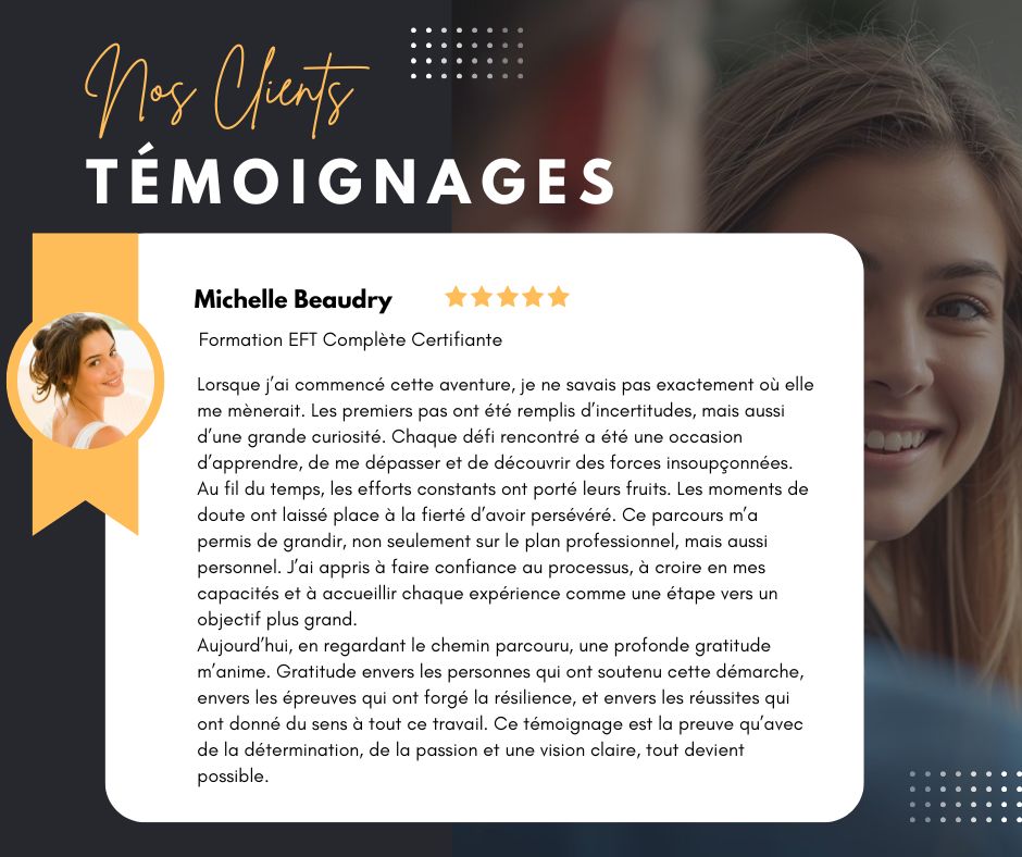 Témoignages EFT Formation EFT Complète Certifiante
